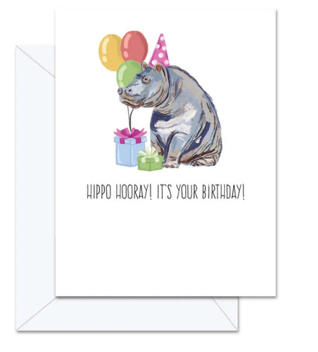 Hippo Hooray Birthday Card
