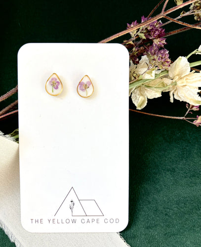 Tear Drop Floral Stud
