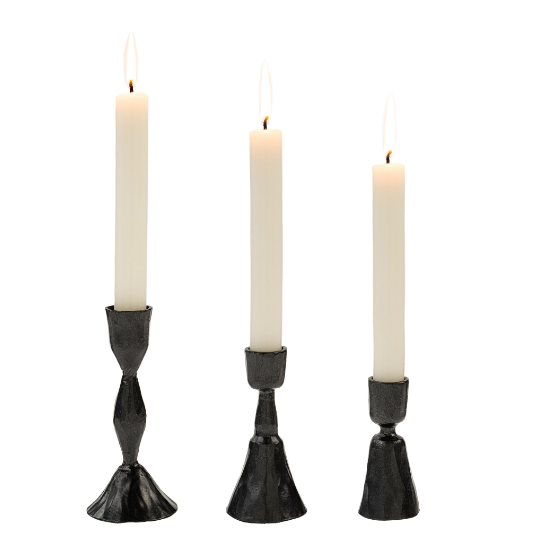 Zora Gunmetal Candle Holders