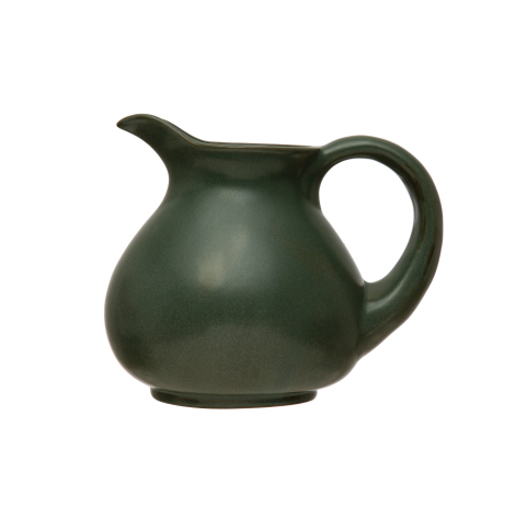 Green Stoneware Pitcher