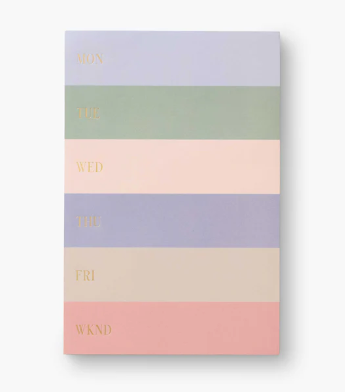 Muted Colour Weekly Notepad