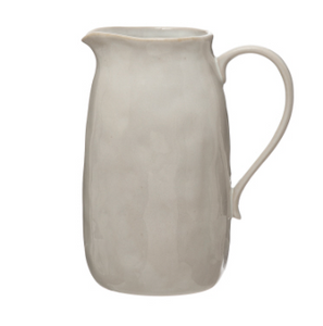 White Stoneware Pitcher