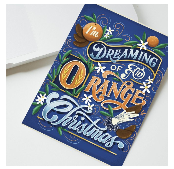 Orange Christmas Card