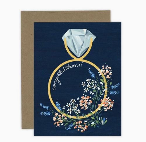 Floral Engagement Card