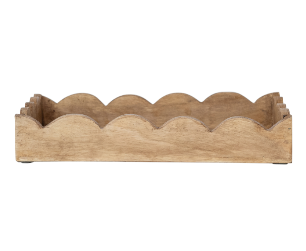 Wooden Scalloped Tray