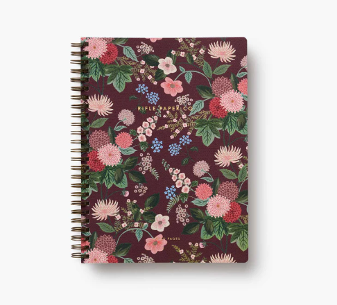 Burgundy Dahlia Spiral Notebook