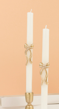 Load image into Gallery viewer, Gold Bow Taper Candle