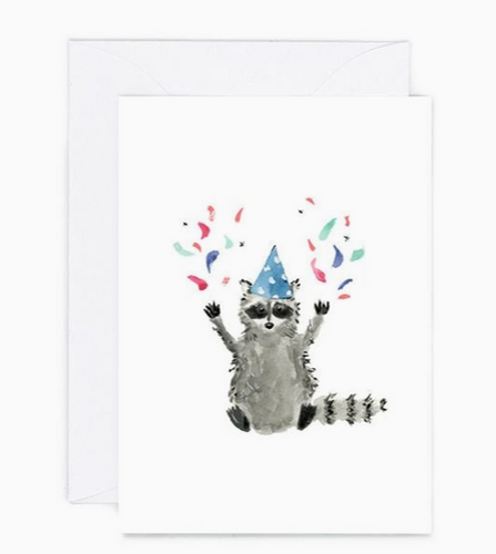 Mini Raccoon Party Card