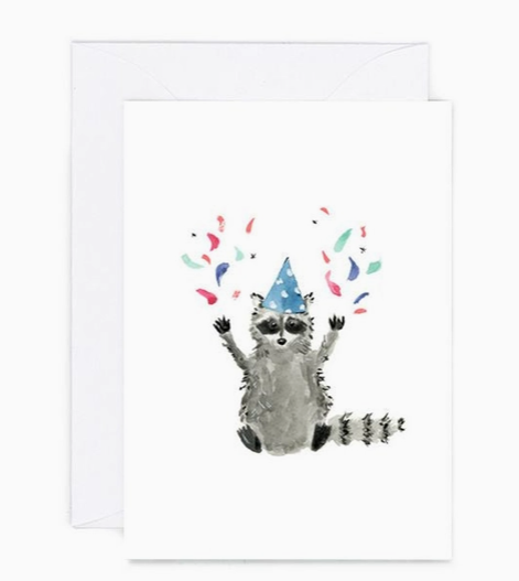 Mini Raccoon Party Card