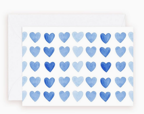 Blue Hearts Mini Card