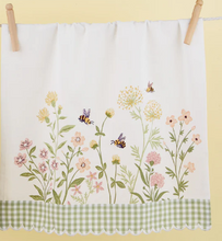 Load image into Gallery viewer, Bee Wildflower Tea Towel