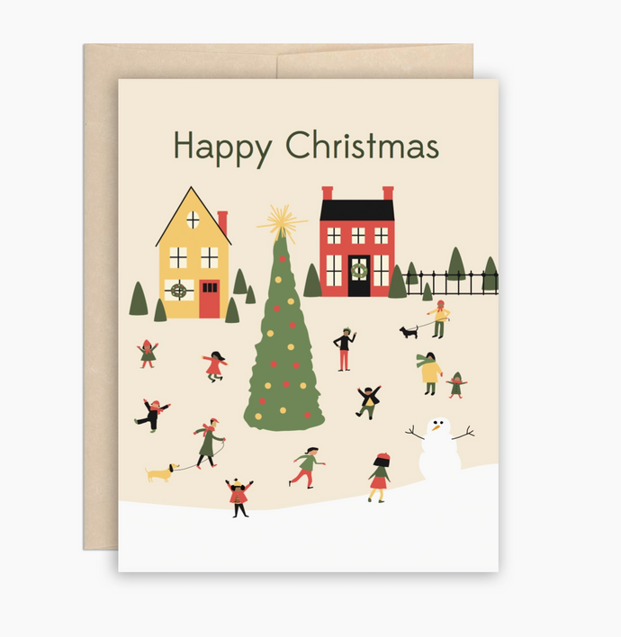 Happy Christmas Village Card