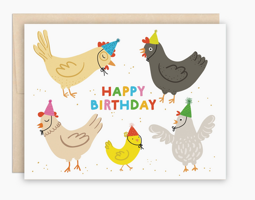 Cute Chickens Birthday Card