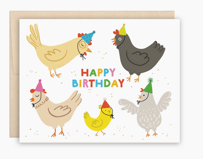 Cute Chickens Birthday Card