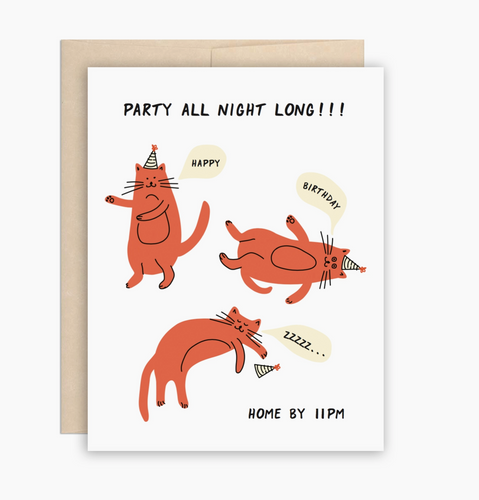 Cat Party Birthday Card