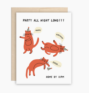 Cat Party Birthday Card