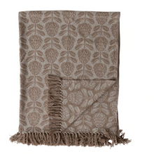Load image into Gallery viewer, Taupe Woven Jacquard Throw