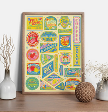 Load image into Gallery viewer, Vintage Kitchen Labels Art Print