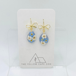 Bow Floral Drop Earrings