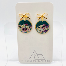 Load image into Gallery viewer, Bow Floral Drop Earrings