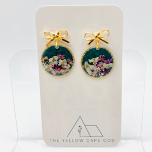 Bow Floral Drop Earrings