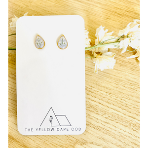 Tear Drop Floral Stud