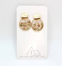 Load image into Gallery viewer, Round Floral Drop Earrings