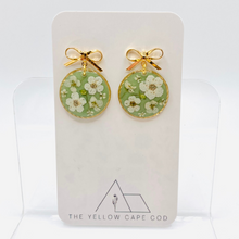 Load image into Gallery viewer, Bow Floral Drop Earrings