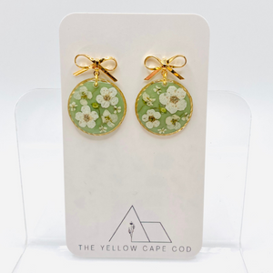 Bow Floral Drop Earrings