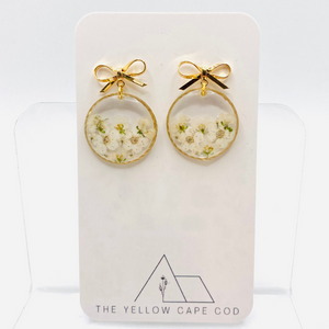 Bow Floral Drop Earrings