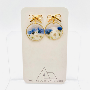 Bow Floral Drop Earrings