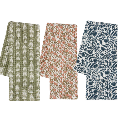Block Print Waffle Tea Towel