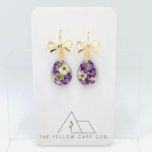 Load image into Gallery viewer, Bow Floral Drop Earrings