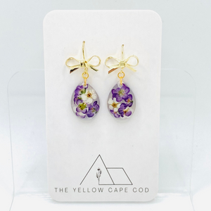 Bow Floral Drop Earrings