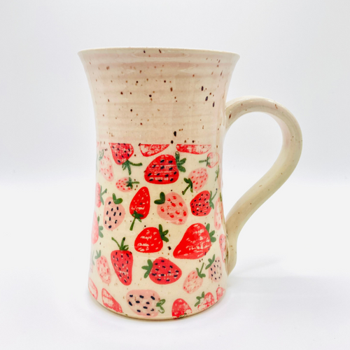 Strawberry Pottery Mug