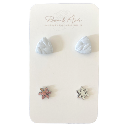 Snowflake Duo Stud Set