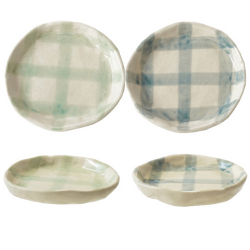 Grid Stoneware Plate