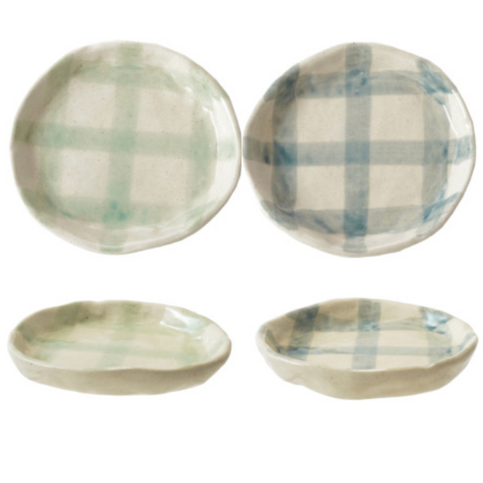 Grid Stoneware Plate