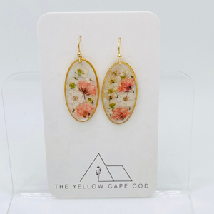 Peach Floral Dangle Earrrings