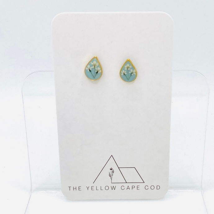 Tear Drop Floral Stud