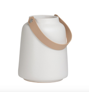 White Matte Vase with Handle
