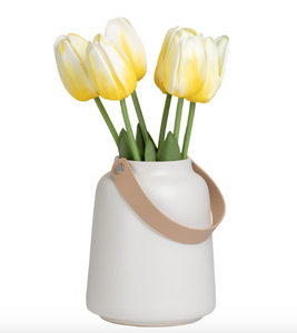 White Matte Vase with Handle