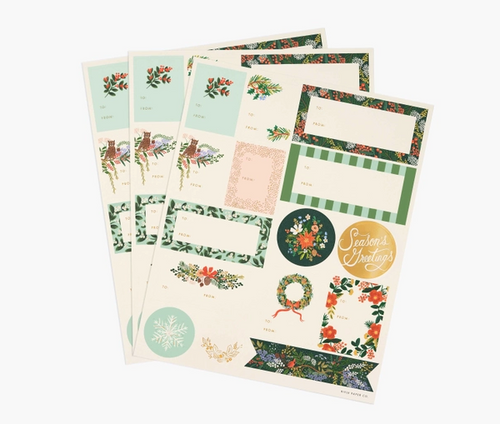 Winter Floral Stickers & Labels