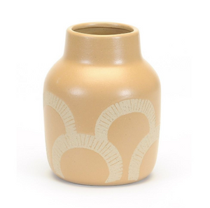 Tan Circle Embossed Vase