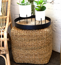 Load image into Gallery viewer, Seagrass Pouf Ottoman