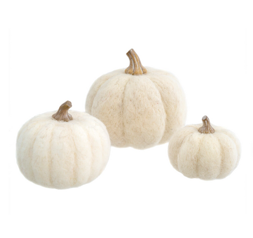 Cream Felt Pumpkin