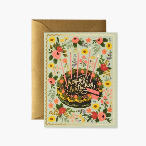 Floral Cake Birthday Card